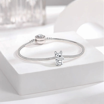 925 Sterling Silver Girl Holding Dog Charms Beads Fit Original 925 Bracelet Making Gift for Woman Jewelry Diy Fashion Pendant