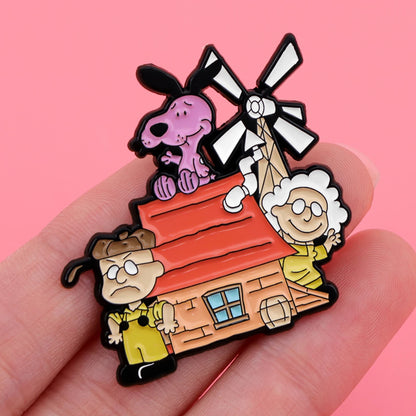 Cowardly Hero Dogs Enamel Pins Anime Figures Badges Metal Lapel Brooch For Backpacks Brooches Fashion Jewelry Accessories Gifts