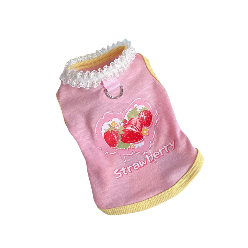 Pet Dog Cat Puppy Japanese Korean Soft Cute Spring Summer Vest Small Medium Dog Teddy Bichon Clothing Supplies