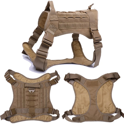 Heavy Duty Tactical Dog Harness, Military Nylon Dog Vest Adjustable Pet Vest for Large Dog Training Breathable Safety
