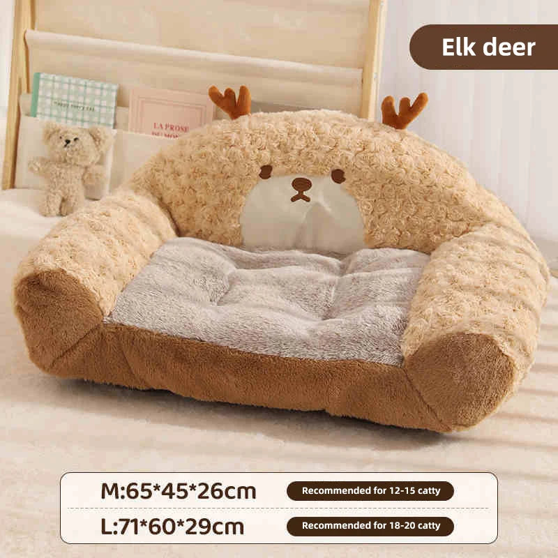HOOPET Modern Plush Pet Kennel Sofa,Thick Plush Dog Kennel,Cat Kennel,Comfortable Warm Pet Sleeping Bed,Luxury Pet Home