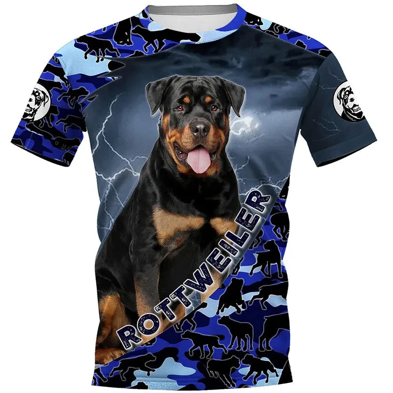 the ALPHAS - Fashion Men's Sports T-Shirt, Dutch Belgian Shepherd 3D Print Outdoor Casual Clothing, Pet Dog Work Uniform, Short Sleeve Tops