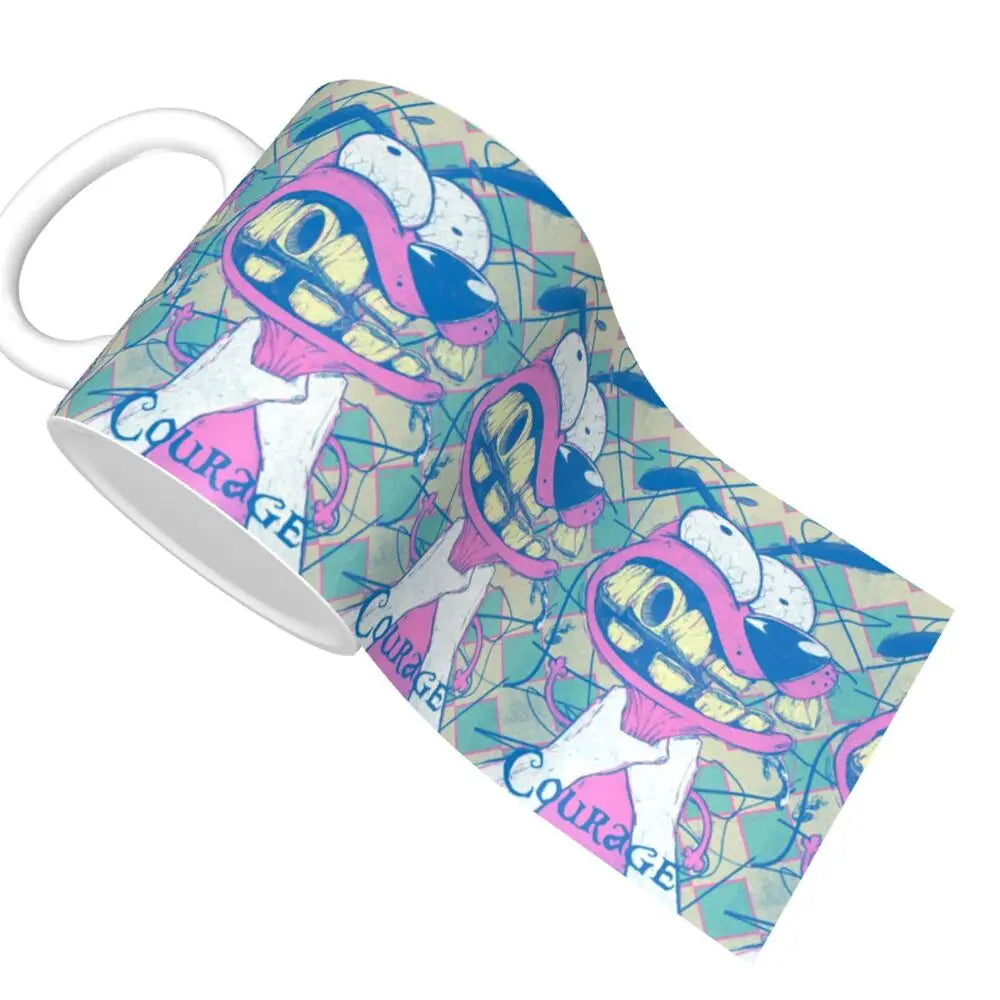 Personalized C-Courage The Cowardly Dog Coffee Mug DIY Ceramic Milk Tea Mug Cup