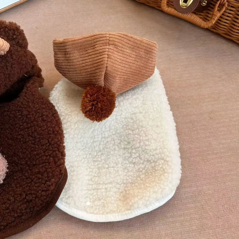 Dog Coat Winter Pet Jacket Button Warm Dog Clothes Chihuahua Bichon Clothing Girls Dog Costume Cat Clothing Puppy Sweatshirt