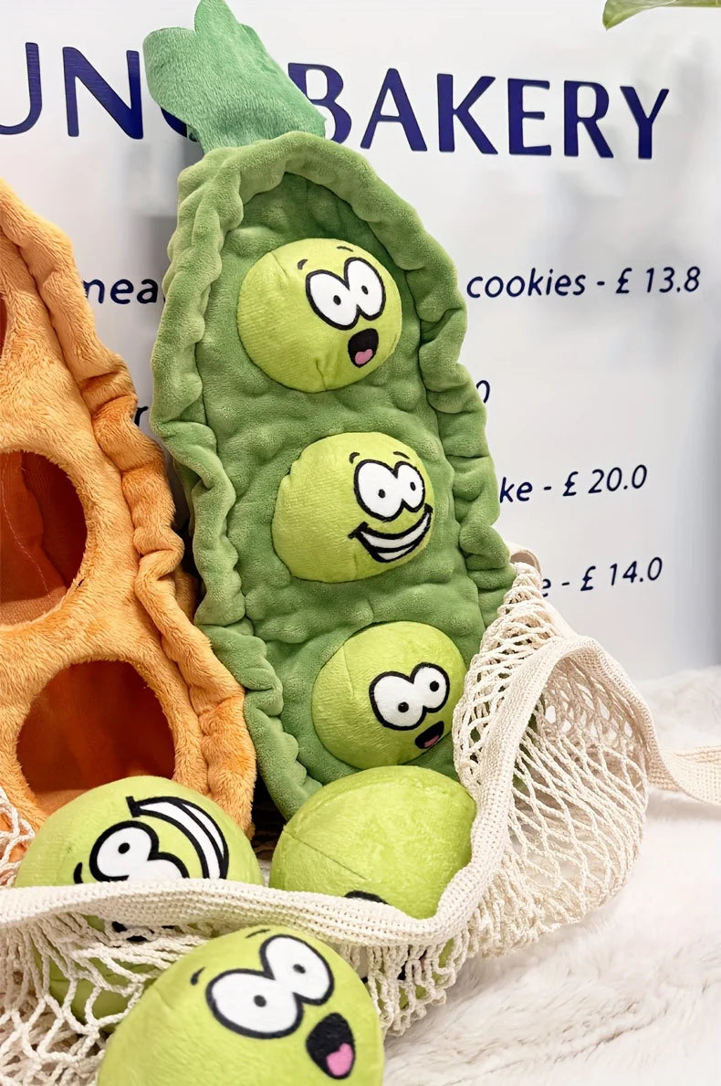 Plush Dog Sniffing Toys Interactive Pet Pea Toys for Small Medium Dogs Puzzle Bite-Resistant Puppy Squeaky Toy Dog Accessories
