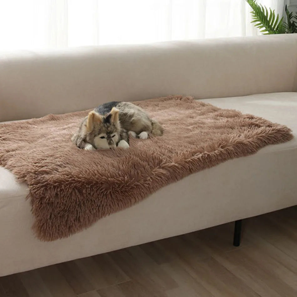 Dog Bed Mat Pet Cat Dog Plush Soft Warm Cushion Pet Washable Candy Colored Blanket Kennel Puppy Pet Cat Dog Supplies