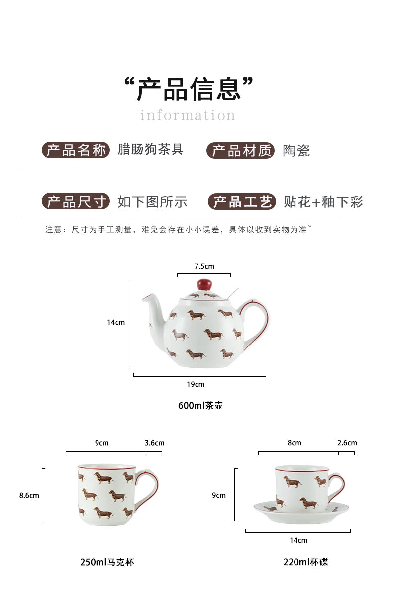 London Pottery 220ML Animal mug dish ceramics coffee cup Unusual tea Pair pottery tea cup set porcelain Cups for girlfriend gift