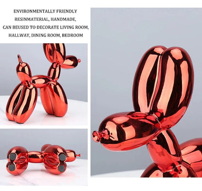 Resin Balloon Dog Sculpture Nordic Puppy Home Decor Living Room Desk Decor Office Figurines for Interior Decoration Home Statue