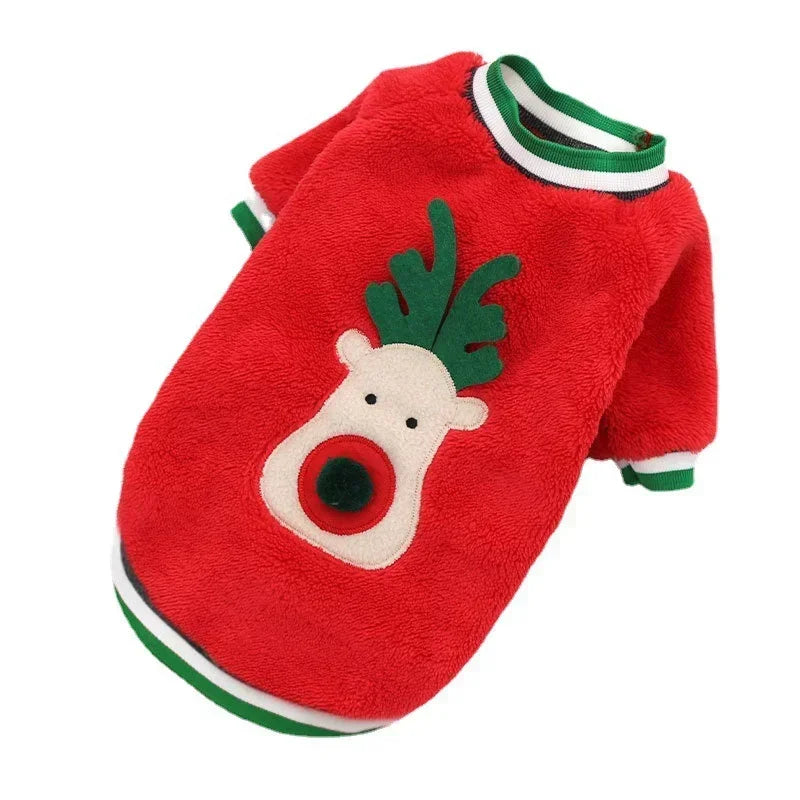 the YULEPAW WINTER COAT - Dog Christmas Clothes, Winter Warm Pet Clothes for Small/Medium Dogs, Elk Santa Claus Dog/Cats Coat Hoodies, Christmas Dogs Costume
