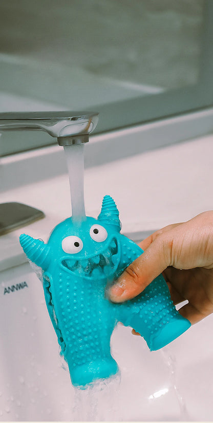 Dog Molar Toy Food Grade Silicone BPA Cute Little Monster Dog Tooth Cleaning Interactive Bite Resistant Sound Toy Pet Supplies