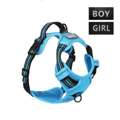 the REFLECTAGUARD PADDED HARNESS - Dog Harness, Pet Harness with Pull - 1 Leash Clip, Adjustable Padded Dog Vest, Reflective Non-Choking Pet Vest with Free Nameplate