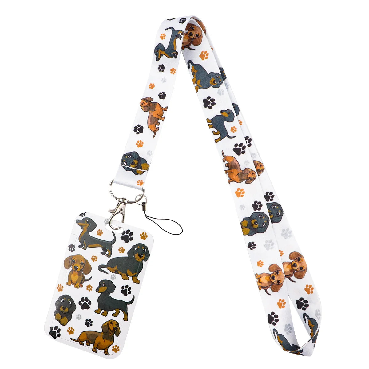 Cute Cartoon Pet Dogs Lanyard Neck Strap Keychain Card Cover Badge Holder Mobile Phone Hang Rope Keyring Anime Accessories Gifts