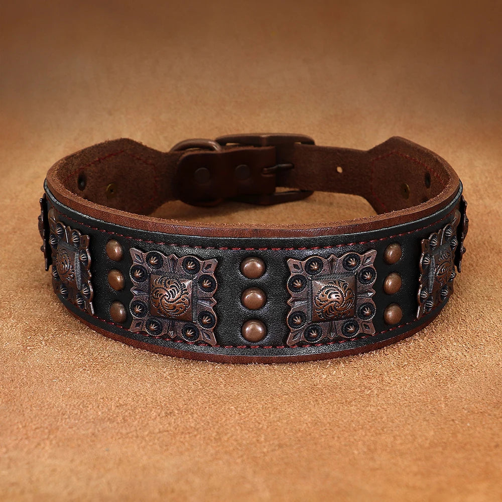 the APEX ARMOR COLLAR - Cool Spiked Dog Collar for Medium/Large Dogs, Genuine Leather, Pitbull Bulldog, Adjustable Pet Accessories, Collars Necklace