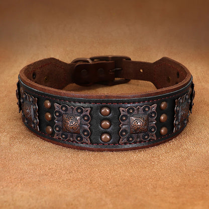 the APEX ARMOR COLLAR - Cool Spiked Dog Collar for Medium/Large Dogs, Genuine Leather, Pitbull Bulldog, Adjustable Pet Accessories, Collars Necklace
