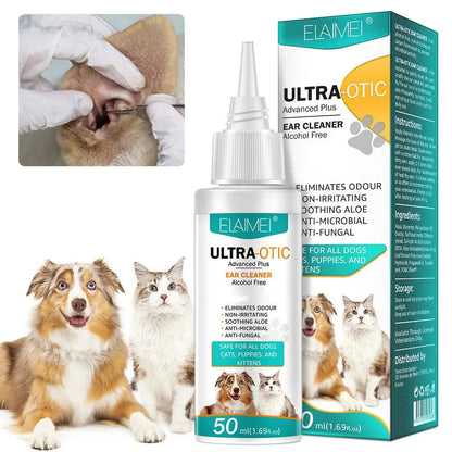 the EAR CLEANER - 50ML Pet Ear Mite Cleaner Earwax Odor Removal