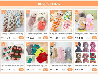 Pet Clothes for Dogs and Cats 4-Leg Hoodie Coat Pet Vest Puppy Clothes Print Design Apparel 5 Sizes Dog Clothes Dog Accessories