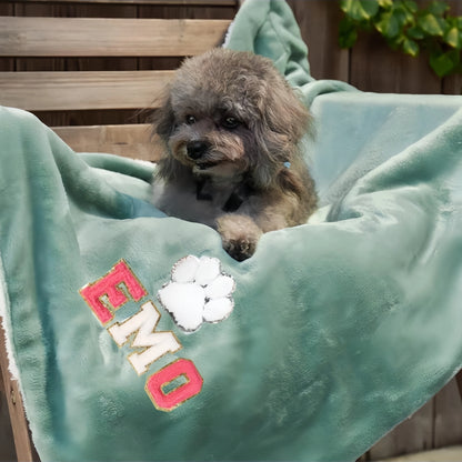 Pet Custom Name Blanket, Personalized Dog Name Blanket, Dog Memorial Blanket, Warm Dog Blanket,Letter color random