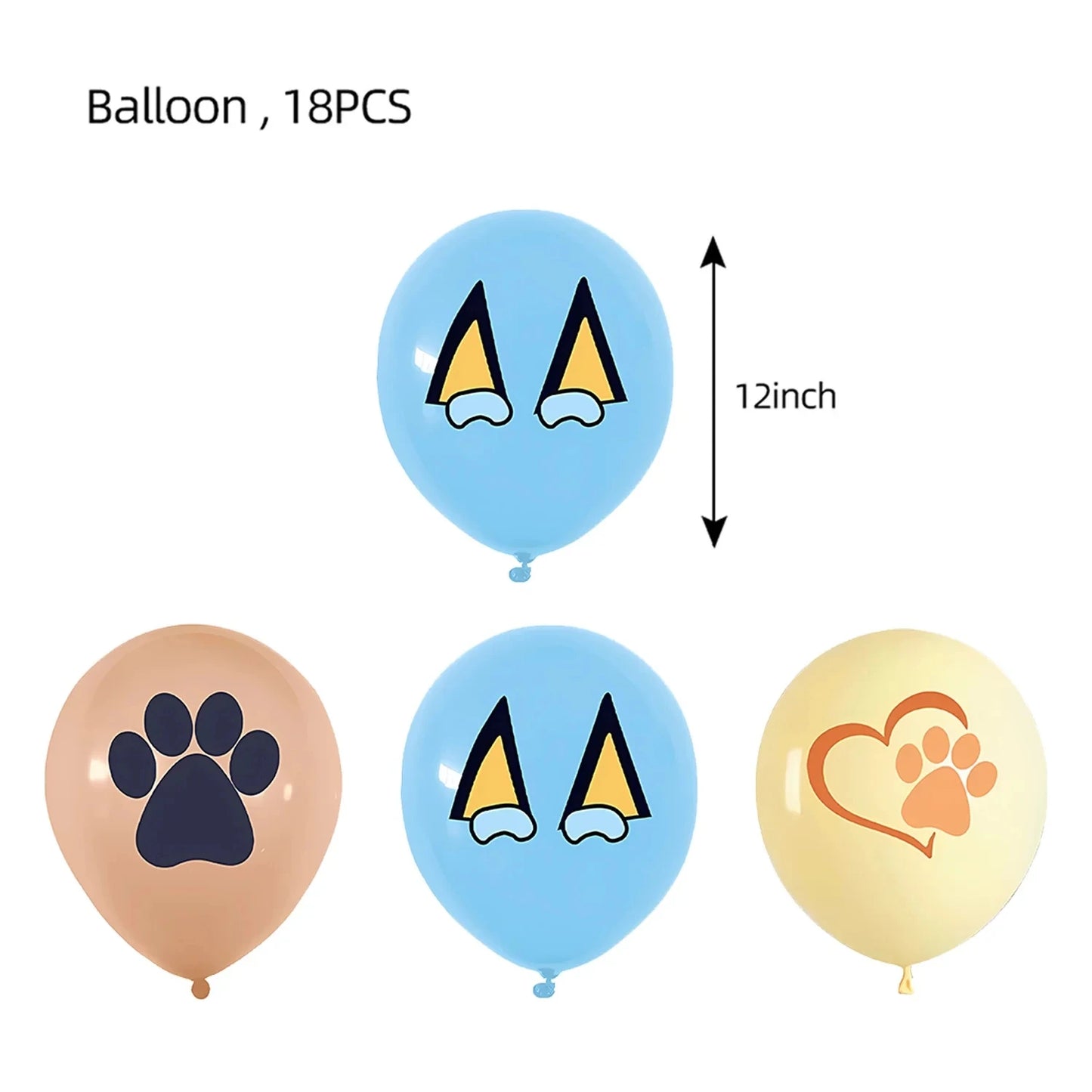 Cartoon Blue Dog Birthday Bluey Birthday Decoration Set Blueys Cups Banner Straws Bluey Balloons Set Kid Toy Gift Party Supplies