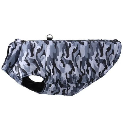 Winter Warm Big Dog Clothes Camouflage Sleeveless Pet Vest Jacket Windproof Large Dog Coat Zipper D-ring 4XL-6XL Puppy Outfits