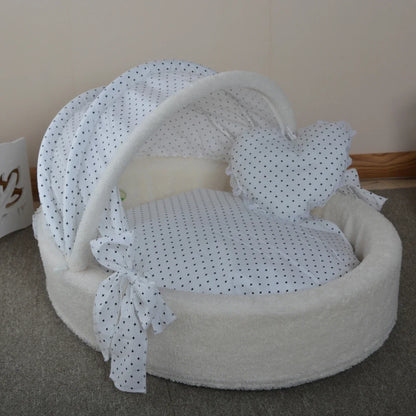 Comfortable Pet Sofa Cradle Dog Bed Overall Washable Luxury Kennel Dog Round Bed