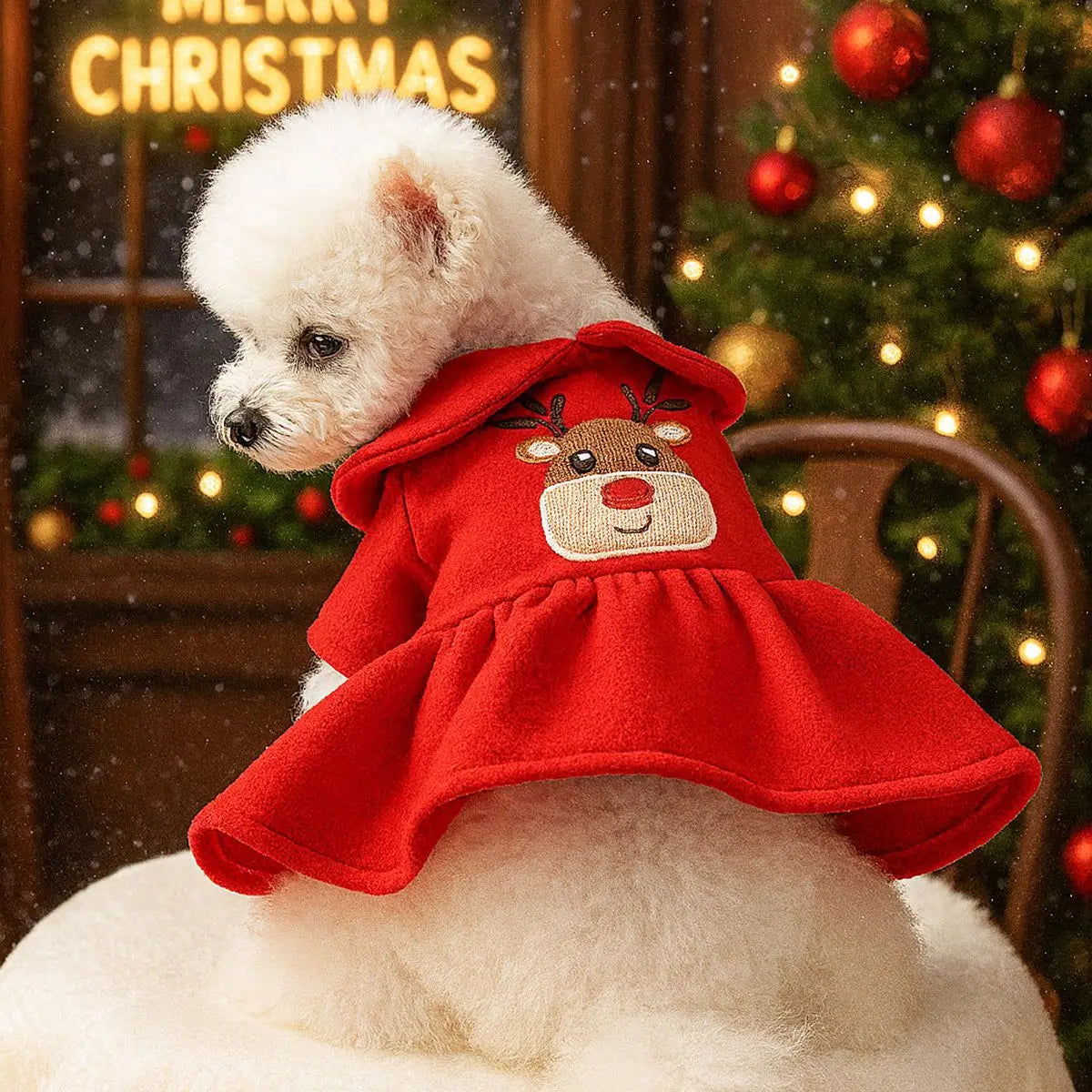 the SNOWPAW COZY SWEATER - Dog Christmas Clothes, Winter Warm Sweater, Pet Clothes for Small Dogs, Elk Santa Claus Dog/Cat Coat Hoodies, Christmas Dogs Costume