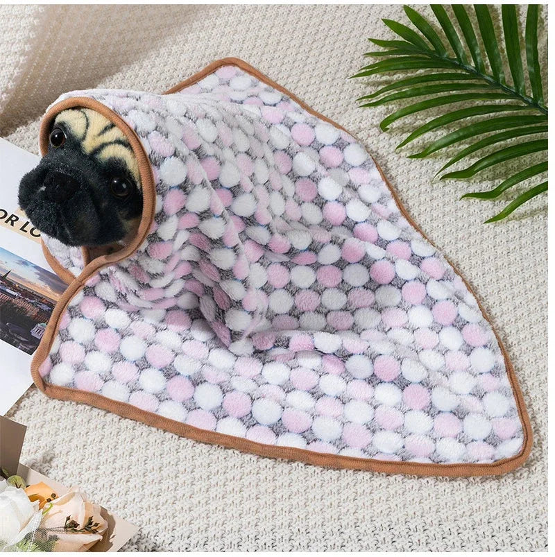 Warm Soft Pet Dog Blanket Mat Plush Thin Pet Sleeping Blanket for Dogs Cats Warm Breathable Cat Cover Blanket Pet Supplies