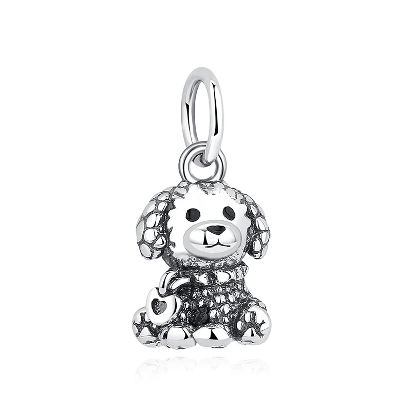 Original 925 Sterling Silver Charms Love Pets Dog Cat Paw Print Pendant Beads Fit Brand Bracelets Necklaces Women DIY Jewelry