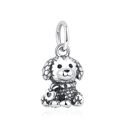 Original 925 Sterling Silver Charms Love Pets Dog Cat Paw Print Pendant Beads Fit Brand Bracelets Necklaces Women DIY Jewelry