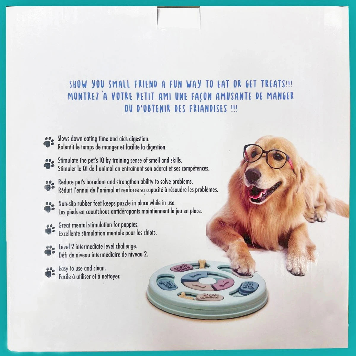 Smart Tool Food Compartments Pet Slow Feeder Wheel Puzzle Dog Feeding Tray Slow Feeder Pet Bowl for Cats Dogs Playing Toys