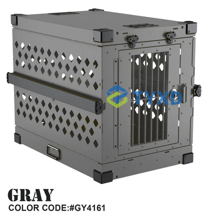 the ALUMINUM DOG CRATE - Impact Strong German Shepherd XL/Large Aluminum Collapsible Dog Travel Crate, Extra Large Folding Animal Cage