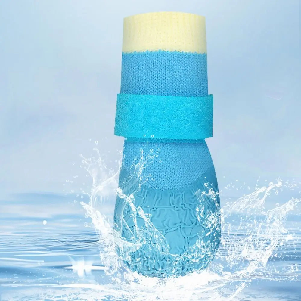 the SOFT SOLE DOG - 4PCS/Set Soft Sole Dog Waterproof Socks, Breathable Anti-Dirty Pet Foot Cover, Wear Resistant Adjustable Dog Non-Slip Shoes