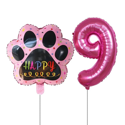 2 pieces/set Let us Pawty Big Dog PAWS Aluminum Balloons 30 inch figure 1 2 3 4 year old birthday party decoration Balloon Baby