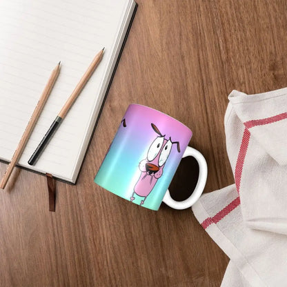 Personalized C-Courage The Cowardly Dog Coffee Mug DIY Ceramic Milk Tea Mug Cup