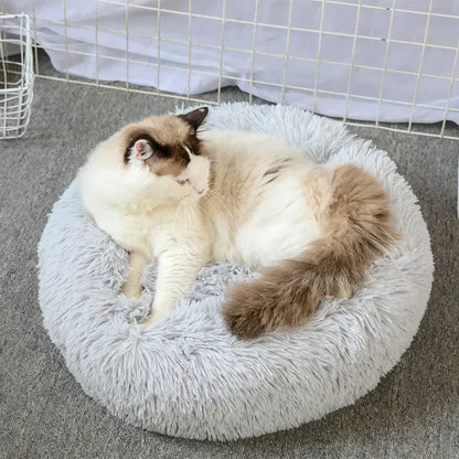 Round  Dogs Bed Cat Bed House Kennel Pet Mats Soft Long Plush Mat Pet Warm Basket Cushion Cats House Sofa Machine Wash Kennel