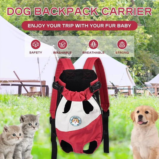 Dog Outdoor Portable Backpack Pet Carrying Backpack Breathable Dog Cat Front Chest Backpacks Small Medium Puppy Supplies