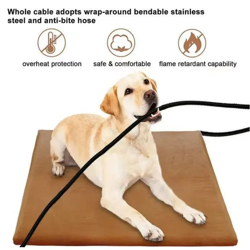 Waterproof Pet Heating Pad - EU & US Standard Electric Warm Mat for Cats and Dogs Waterproof Electric Pet Warmer