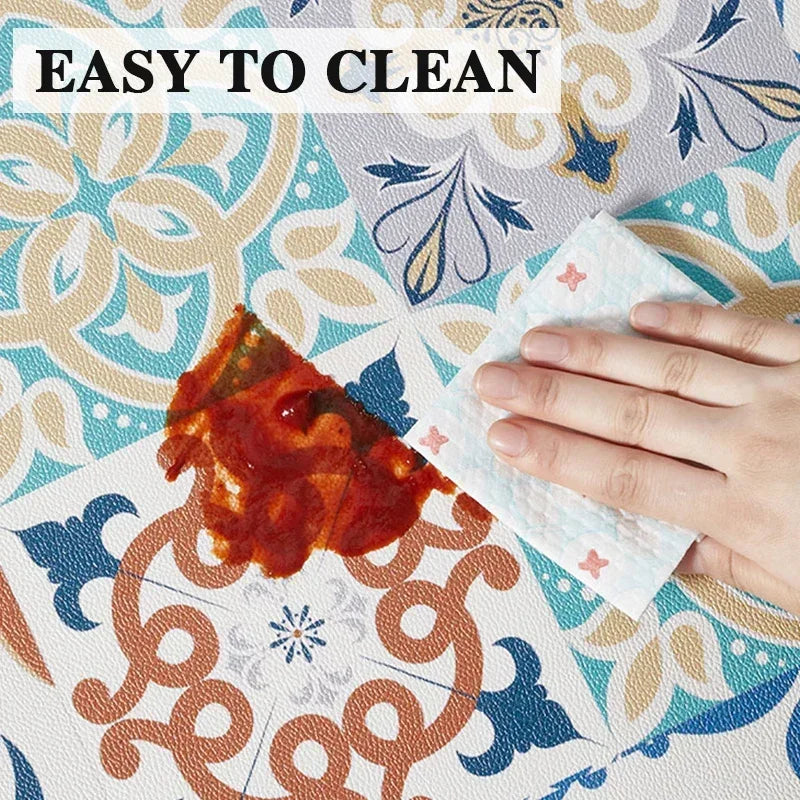 Pet Feeding Mat Waterproof Pvc Leather Carpet Cat Dog Anti-urine Floor Mats Pink Plaid Sweet Home Decoration Rug for Kitchen