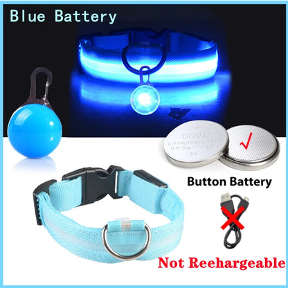 the LUXEGLOW LED SAFTERY COLLAR - USB Charging Glowing Dog Collar with Pendant, Detachable Luxury LED Light, Bright for Small Dogs/Cats, Night Safety Collar