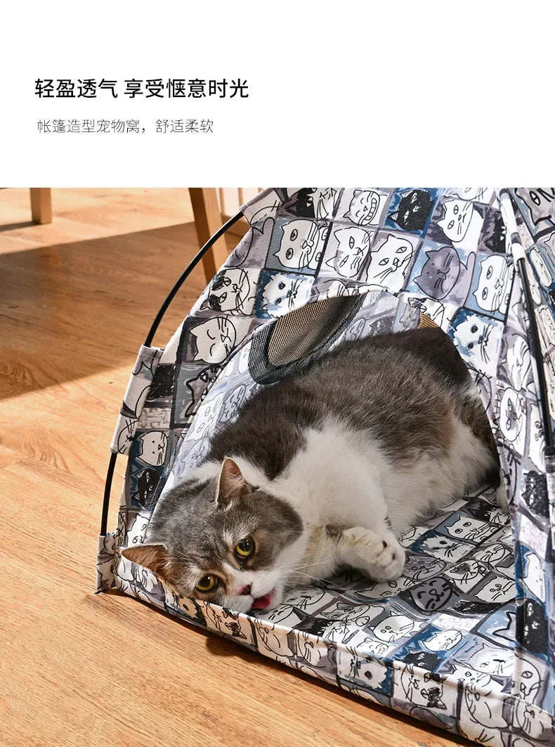 the PRINCESS PUPPY TENT - Pet Dog Tent House, Floral Print Enclosed Cat/Dog Tent Bed, Indoor Folding Portable Comfortable Kitten/Puppy Bed, Kennel for Small Pets