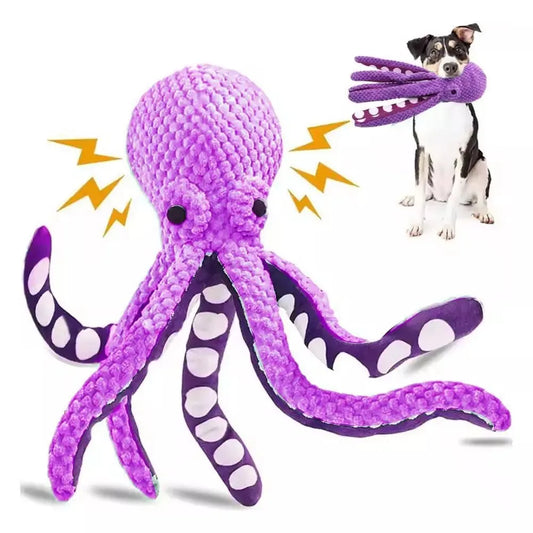 the TIDAL TOOTH CHEW TOY - Pet Plush Toy, Cat/Dog Voice Octopus Shell Puzzle Toy, Bite Resistant Interactive Pet Dog Teeth Cleaning Chew Toy, Pet Supplies