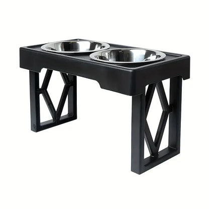 Pet Supplies Bowl Dog Bowl Drinking Water Feeding Double Bowl Lifting Bowl Rack Cat Slow Food Bowl Stainless Steel Pet Rice Bowl