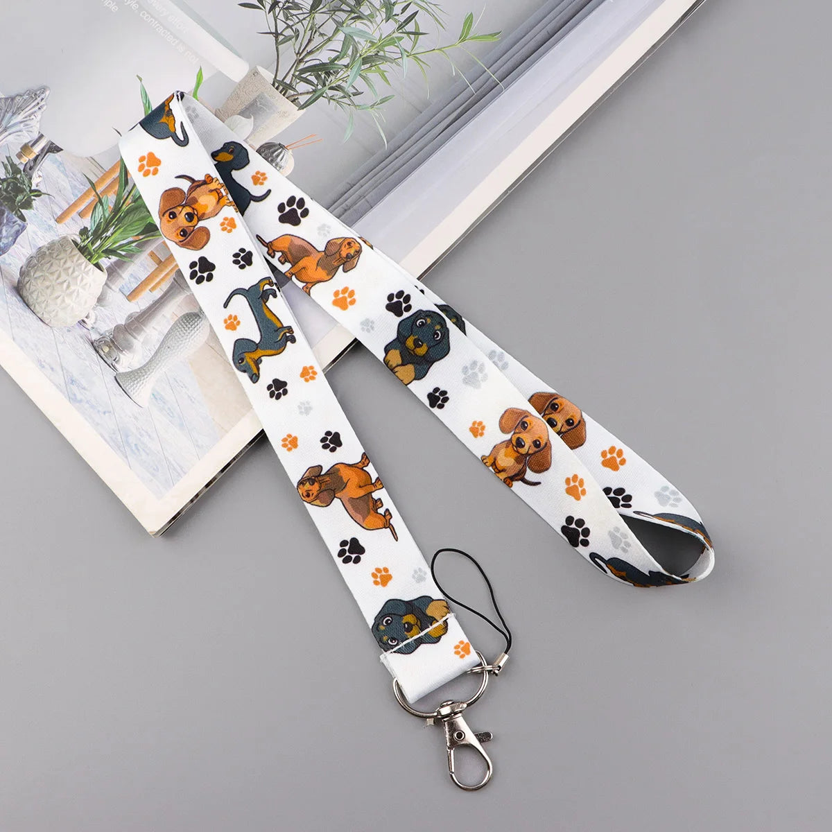 Cute Cartoon Pet Dogs Lanyard Neck Strap Keychain Card Cover Badge Holder Mobile Phone Hang Rope Keyring Anime Accessories Gifts