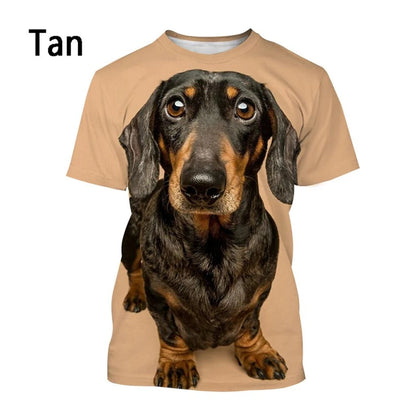 the DACHSHUNDS - Dachshund 3D Printed T-Shirt, Men/Women Summer Funny Dog Graphic T-Shirts, Casual Harajuku Style Kids O-Neck Tee Tops Clothing