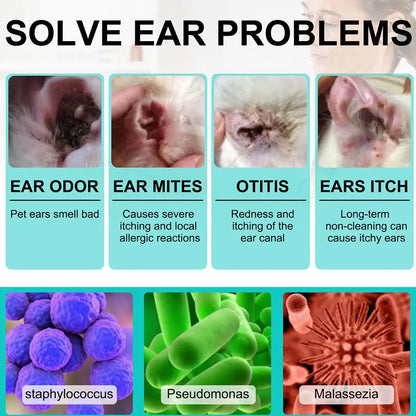 the EAR CLEANER - 50ML Pet Ear Mite Cleaner Earwax Odor Removal
