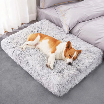 Plush Rectangle Pet Nest Cotton Deep Sleep Dog Sofa Bed Pet Supplies Fluffy Super Soft Winter Warm Dog Beds Sleeping Cushion