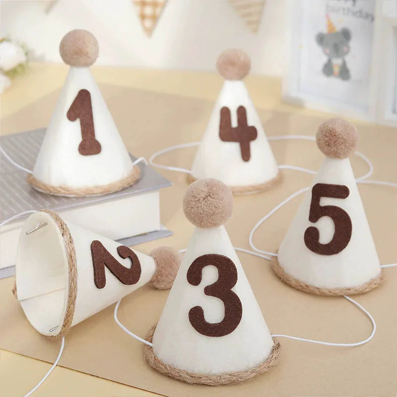 강아지 모자 Pet Birthday Hat Dog Hat Non-woven Fabric Number Hats Headband Felt Digital Birthday Celebration Hat Шапка Для Собак