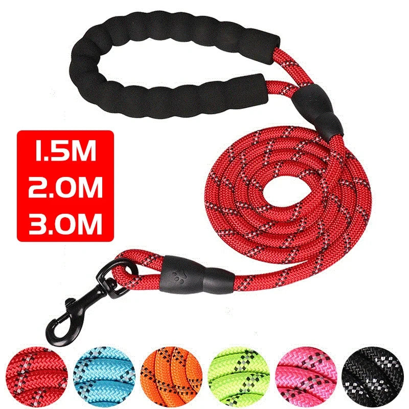 the COMFORT GRIP SAFETY LEASH - Reflective Dog Leash with Comfortable Padded Handle - Double Heavy Duty Traction Rope for Strong Dogs - Enhance Safety and Control