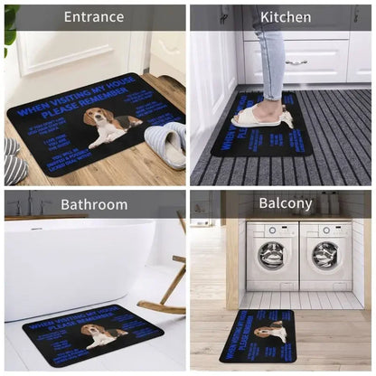 Beagle Dog Doormat Non-Slip Kitchen Bath Mat Living Room Door Floor Entrance Carpet Rug