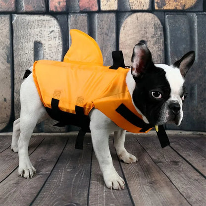 Dog Life Jacket Shark Fin Puppy Life Jacket Adjustable Dog Swimming Safety Jacket with Handle Dog Surfing Vest