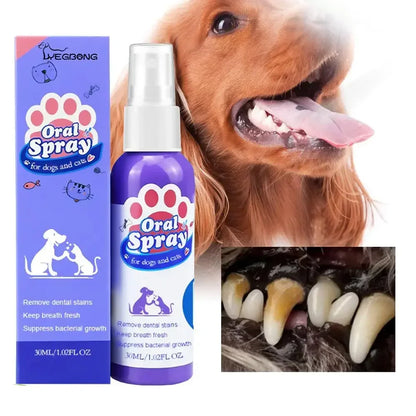 the DOGGY BREATH SPRAY - Pet Teeth Cleaning Spray, Prevent Calculus Cat/Dog Tartars, Bad Breath Removal, Dog Keep Fresh Breath, Deodorization Pet Oral Care Spray
